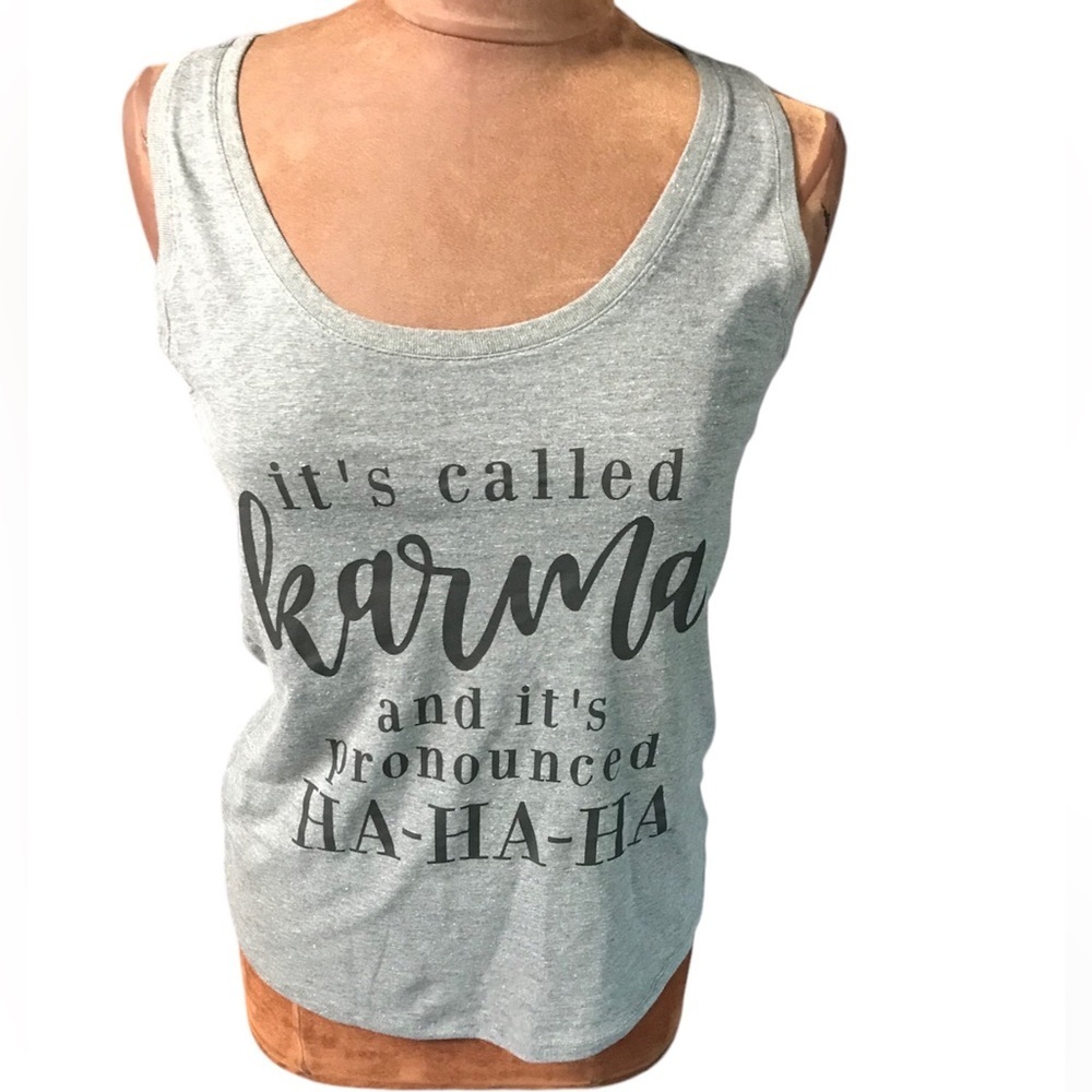 Instant message karma racer back tank